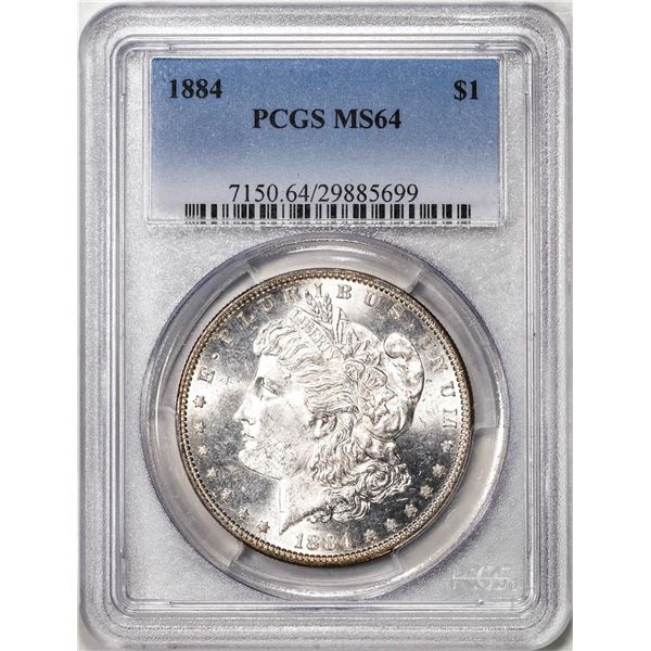 1884 $1 Morgan Silver Dollar Coin PCGS MS64