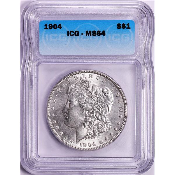 1904 $1 Morgan Silver Dollar Coin ICG MS64