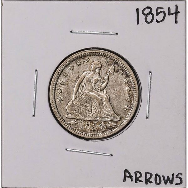 1854 w/Arrows Seated Liberty Quarter Coin