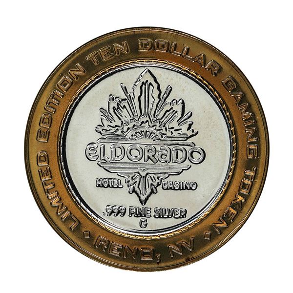 .999 Silver Eldorado Hotel and Casino $10 Casino Limited Edition Gaming Token