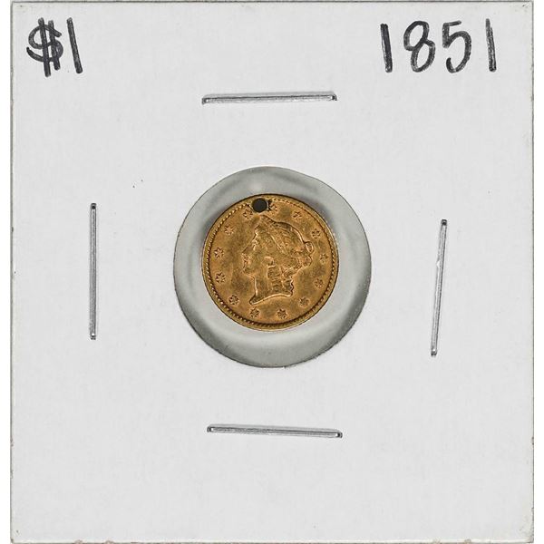 1851 $1 Liberty Head Gold Dollar Coin Ex-Jewelry