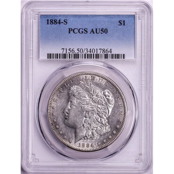 1884-S $1 Morgan Silver Dollar Coin PCGS AU50