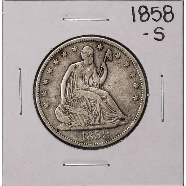 1858-S Seated Liberty Half Dollar Coin