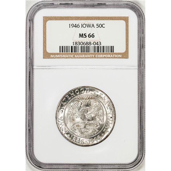 1946 Iowa Centennial Commemorative Half Dollar Coin NGC MS66