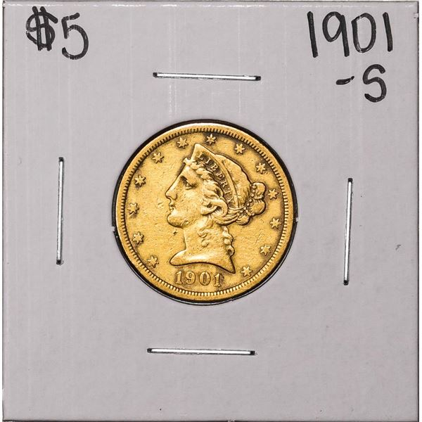 1901-S $5 Liberty Head Half Eagle Gold Coin