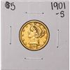 1901-S $5 Liberty Head Half Eagle Gold Coin