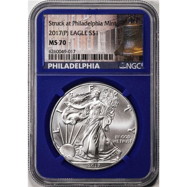 2017(P) $1 American Silver Eagle Coin NGC MS70 Struck at Philadelphia