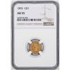1855 $1 Liberty Head Gold Dollar Coin NGC AU55