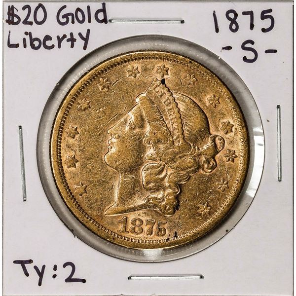 1875-S $20 Liberty Head Double Eagle Gold Coin