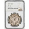 Image 1 : 1891-CC $1 Morgan Silver Dollar Coin NGC MS61