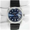 Image 3 : Rolex Men's Stainless Steel Blue Diamond Datejust Wristwatch with Nylon Strap