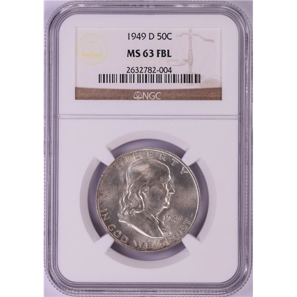 1949-D Franklin Half Dollar Coin NGC MS63FBL