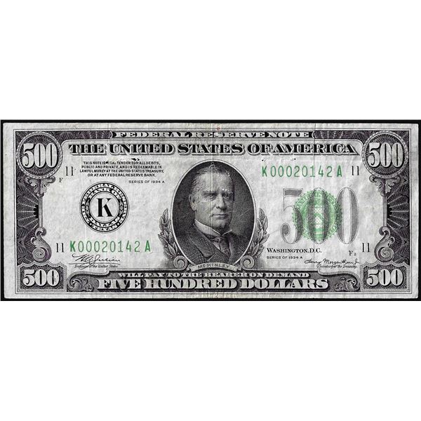 1934A $500 Federal Reserve Note Dallas