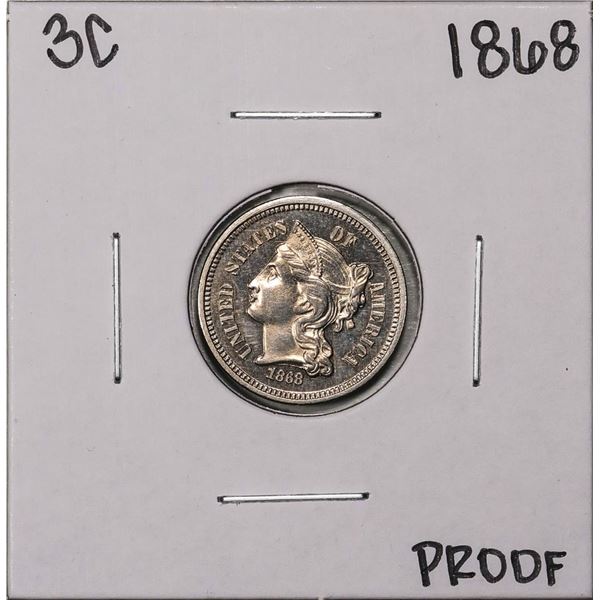 1868 Proof Three Cent Nickel Coin