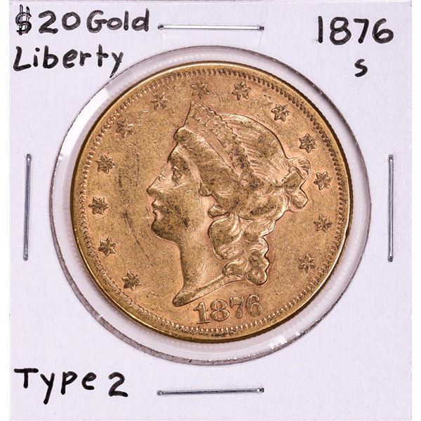 1876-S Type 2 $20 Liberty Head Double Eagle Gold Coin