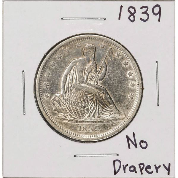 1839 No Drapery Seated Liberty Half Dollar Coin