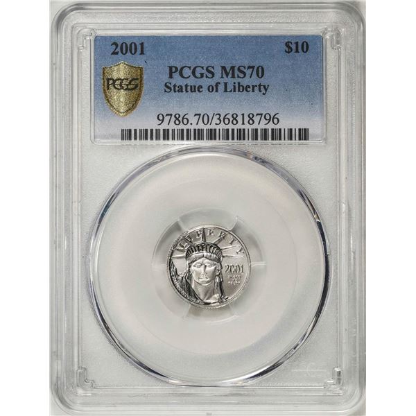 2001 $10 Platinum American Eagle Coin PCGS MS70