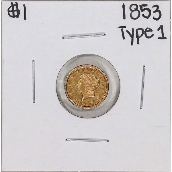 1853 Type 1 $1 Liberty Head Gold Dollar Coin