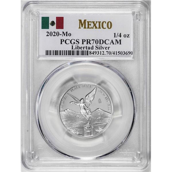 2020-Mo Mexico Proof 1/4 oz Silver Libertad Coin PCGS PR70DCAM