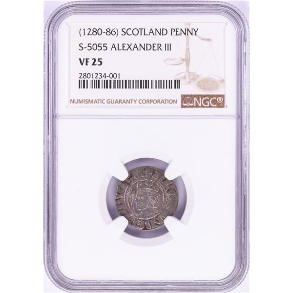 1280-86 Scotland Penny S-5055 Alexander III NGC VF25