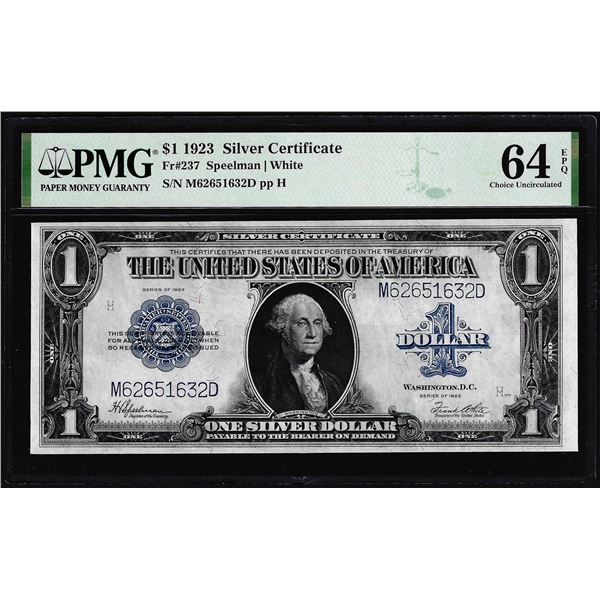 1923 $1 Silver Certificate Note PMG Choice Uncirculated 64EPQ