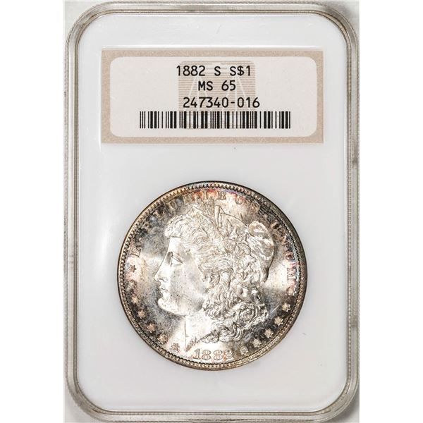 1882-S $1 Morgan Silver Dollar Coin NGC MS65