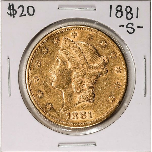 1881-S $20 Liberty Head Double Eagle Gold Coin