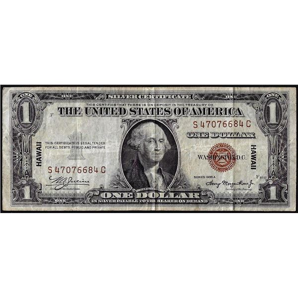 1935A $1 Hawaii WWII Emergency Issue Silver Certificate Note