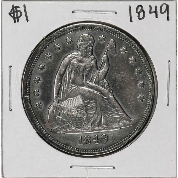 1849 $1 Seated Liberty Silver Dollar Coin