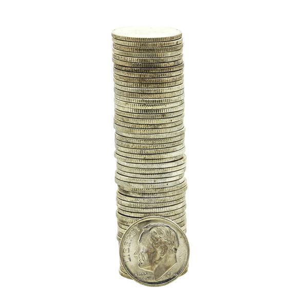 Roll of (50) Brilliant Uncirculated 1954-S Roosevelt Dimes