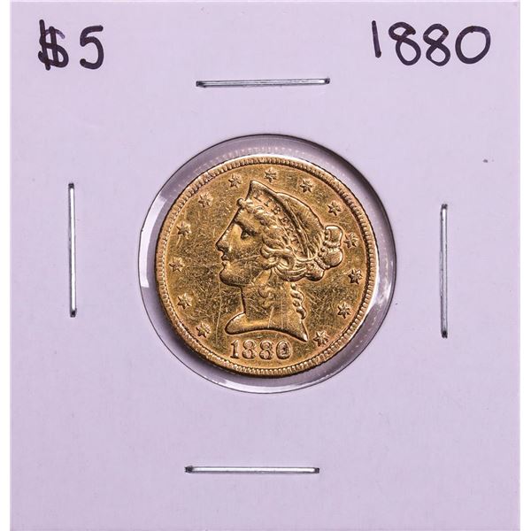 1880 $5 Liberty Head Half Eagle Gold Coin