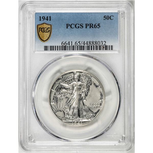 1941 Proof Walking Liberty Half Dollar Coin PCGS PR65