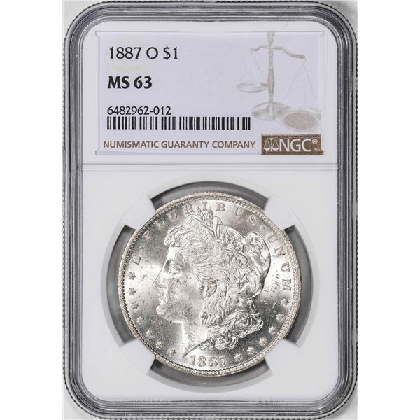 1887-O $1 Morgan Silver Dollar Coin NGC MS63