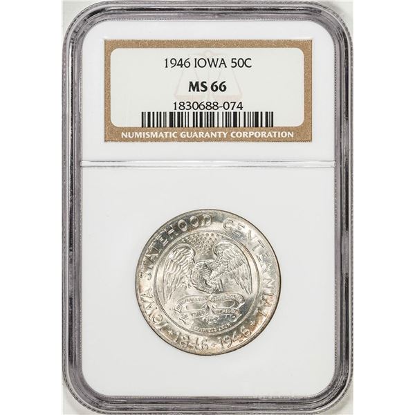 1946 Iowa Centennial Commemorative Half Dollar Coin NGC MS66