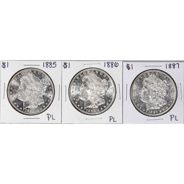 Lot of 1885-1887 $1 Morgan Silver Dollar Coins Proof Like