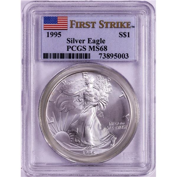 1995 $1 American Silver Eagle Coin PCGS MS68 First Strike