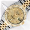 Image 1 : Rolex Men's Two Tone Champagne Diamond Pyramid Datejust Wristwatch