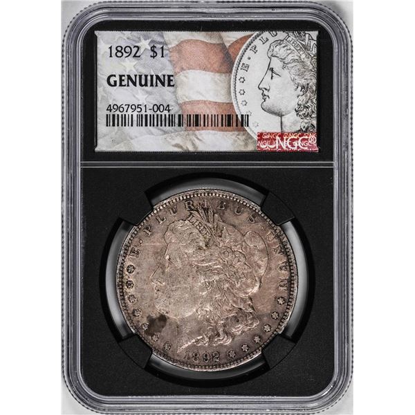 1892 $1 Morgan Silver Dollar Coin NGC Genuine