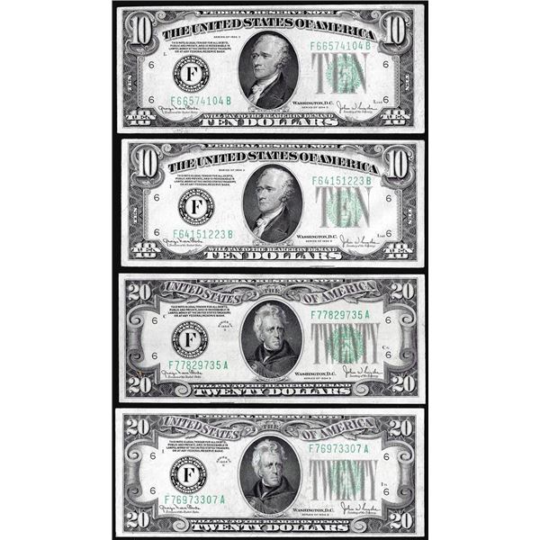 Lot of 1934D $10 & $20 Federal Reserve Notes Atlanta