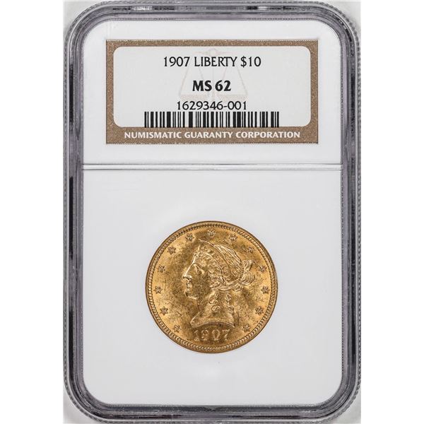 1907 $10 Liberty Head Eagle Gold Coin NGC MS62