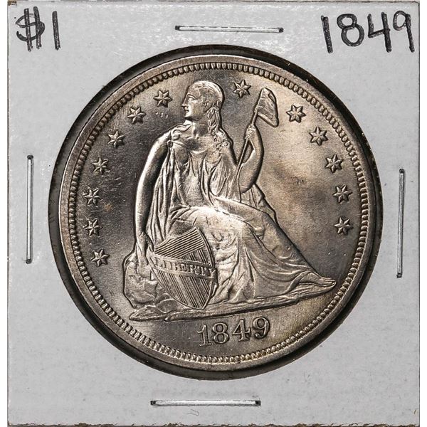 1849 $1 Seated Liberty Silver Dollar Coin