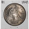 1849 $1 Seated Liberty Silver Dollar Coin