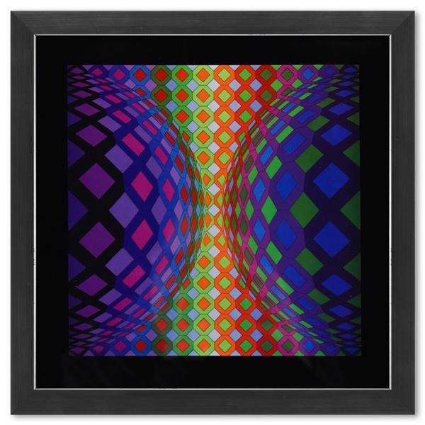 Victor Vasarely "Reech De La Serie Structures Universelles De L'Octogone" Mixed Media