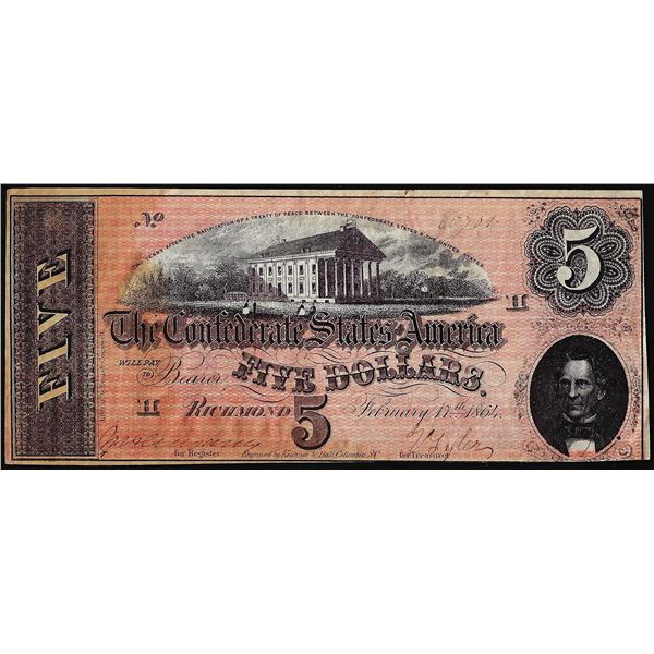 1864 $5 Confederate States of America Note