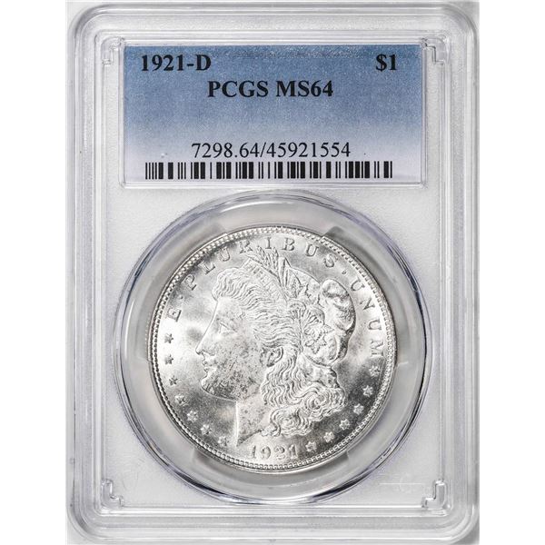 1921-D $1 Morgan Silver Dollar Coin PCGS MS64