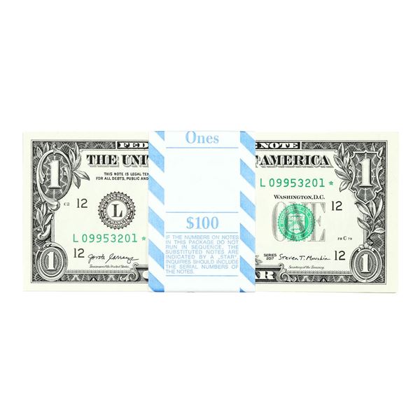 Pack of (100) Consecutive 2017 $1 Federal Reserve STAR Notes San Francisco