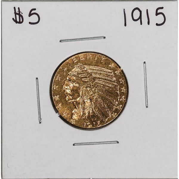 1915 $5 Indian Head Half Eagle Gold Coin