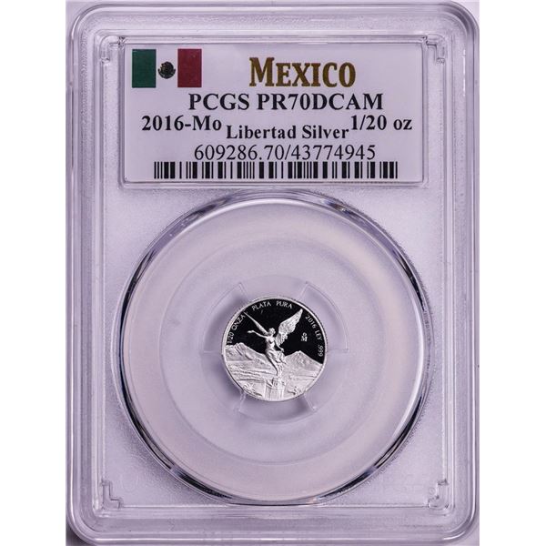 2016-Mo Mexico Proof 1/20 oz Silver Libertad Coin PCGS PR70DCAM