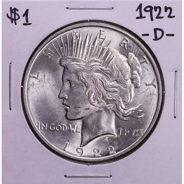 1922-D $1 Peace Silver Dollar Coin