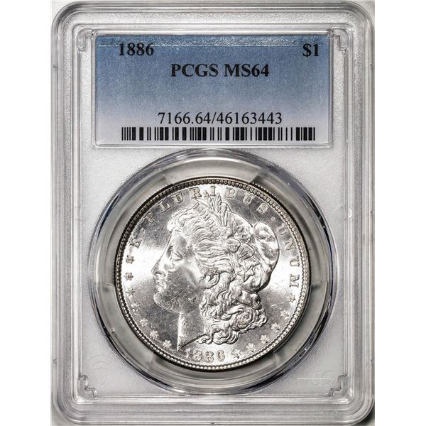 1886 $1 Morgan Silver Dollar Coin PCGS MS64